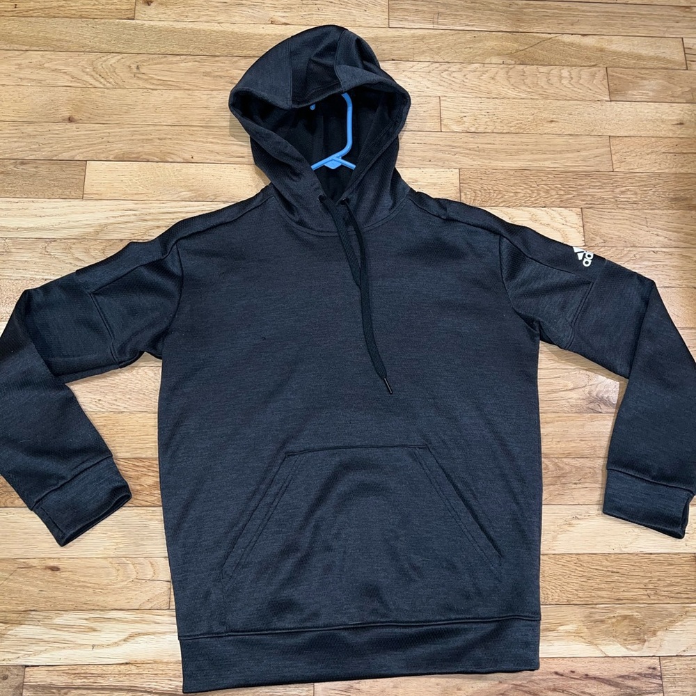 Black Adidias sweater.